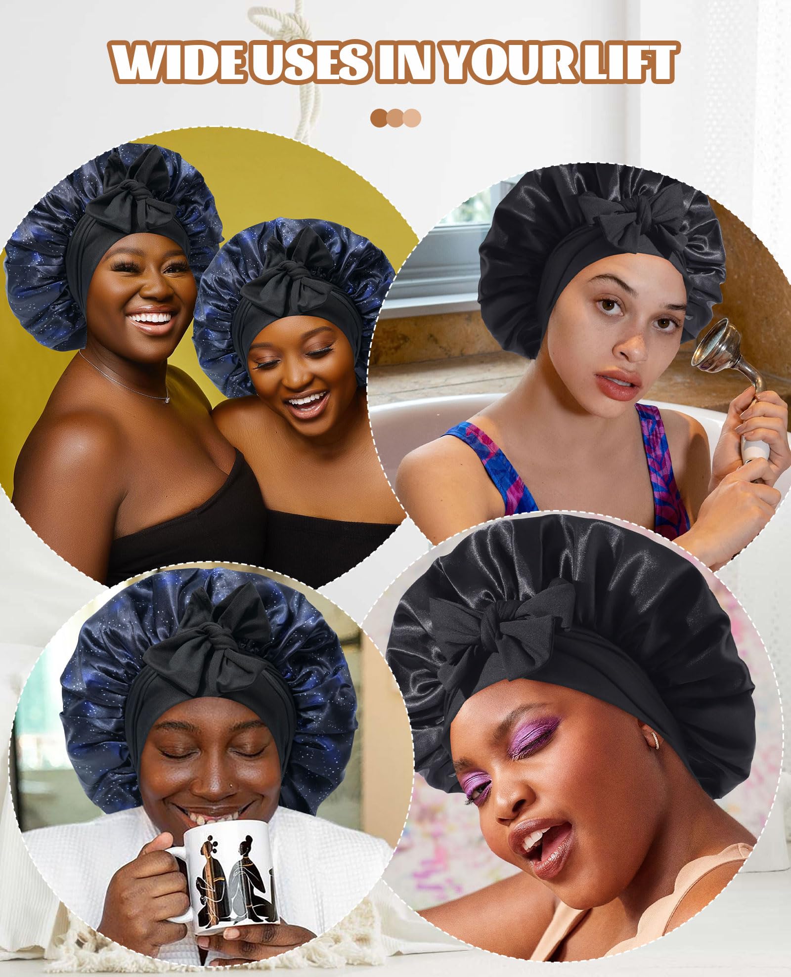CHLINS Nebula+Black bonnet suited for spa or makeup routines