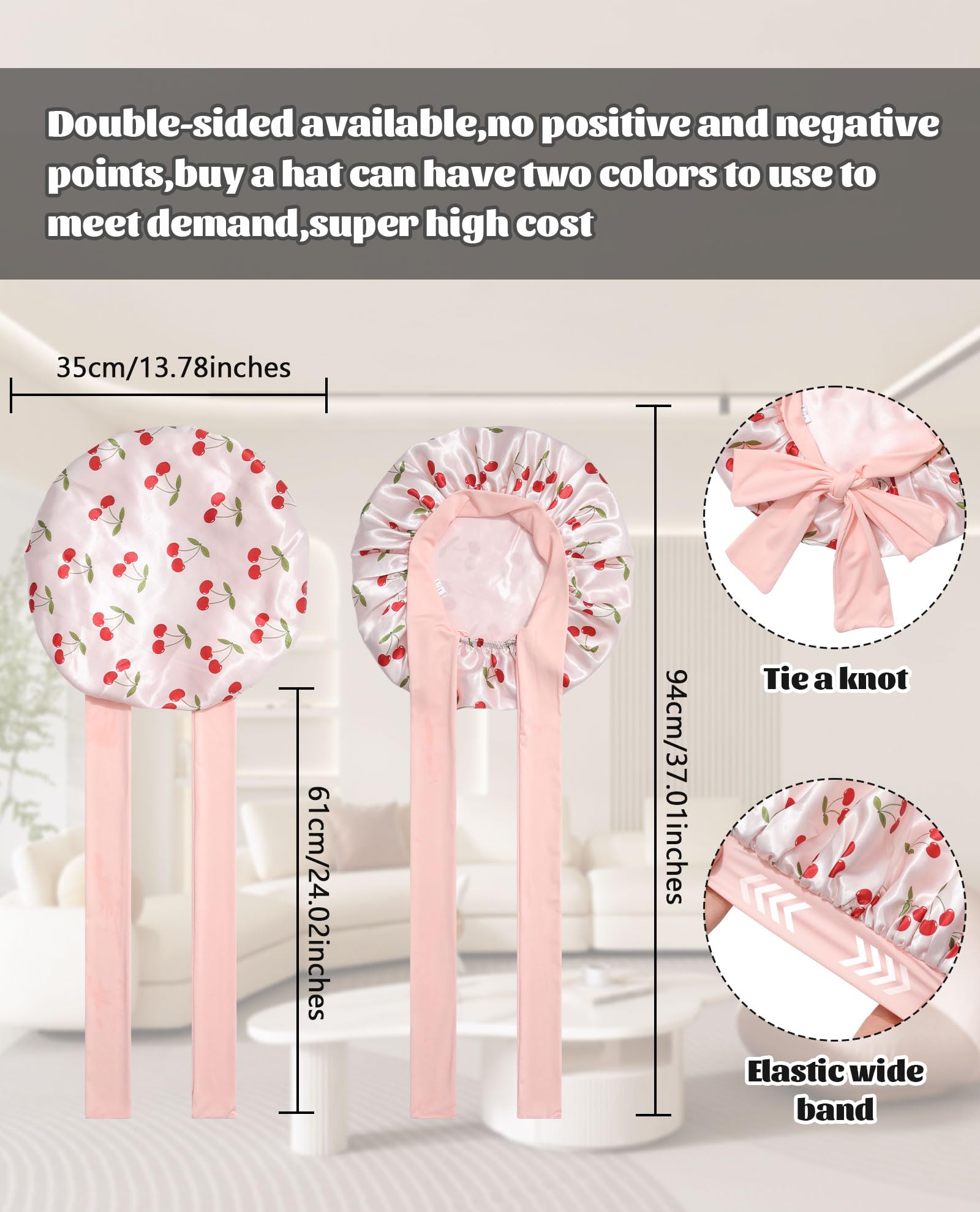 CHLINS double-layer satin inside view highlights reversible, extra-protection design.