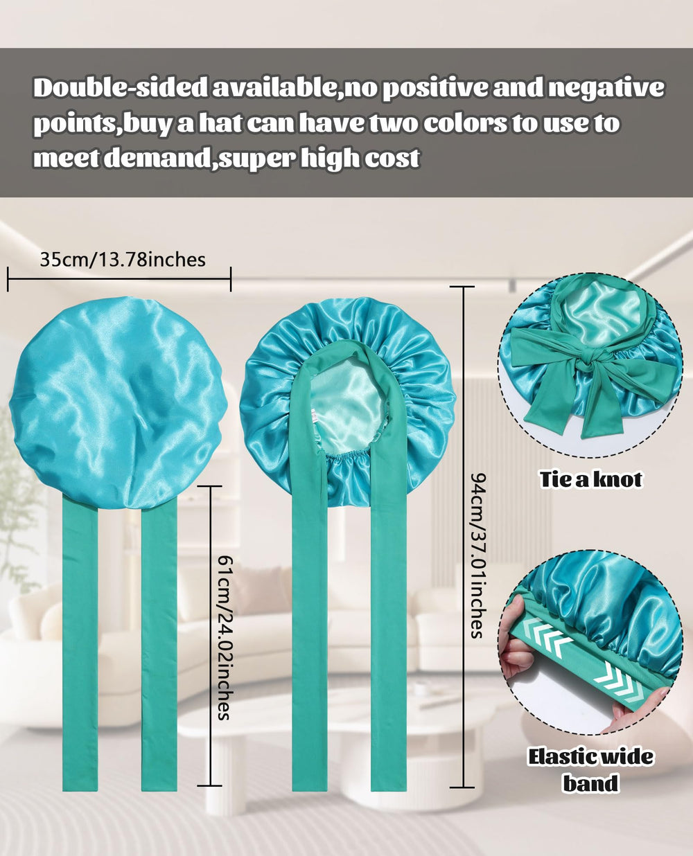 CHLINS Satin Bonnet double-layer reversible design offers versatile hair protection