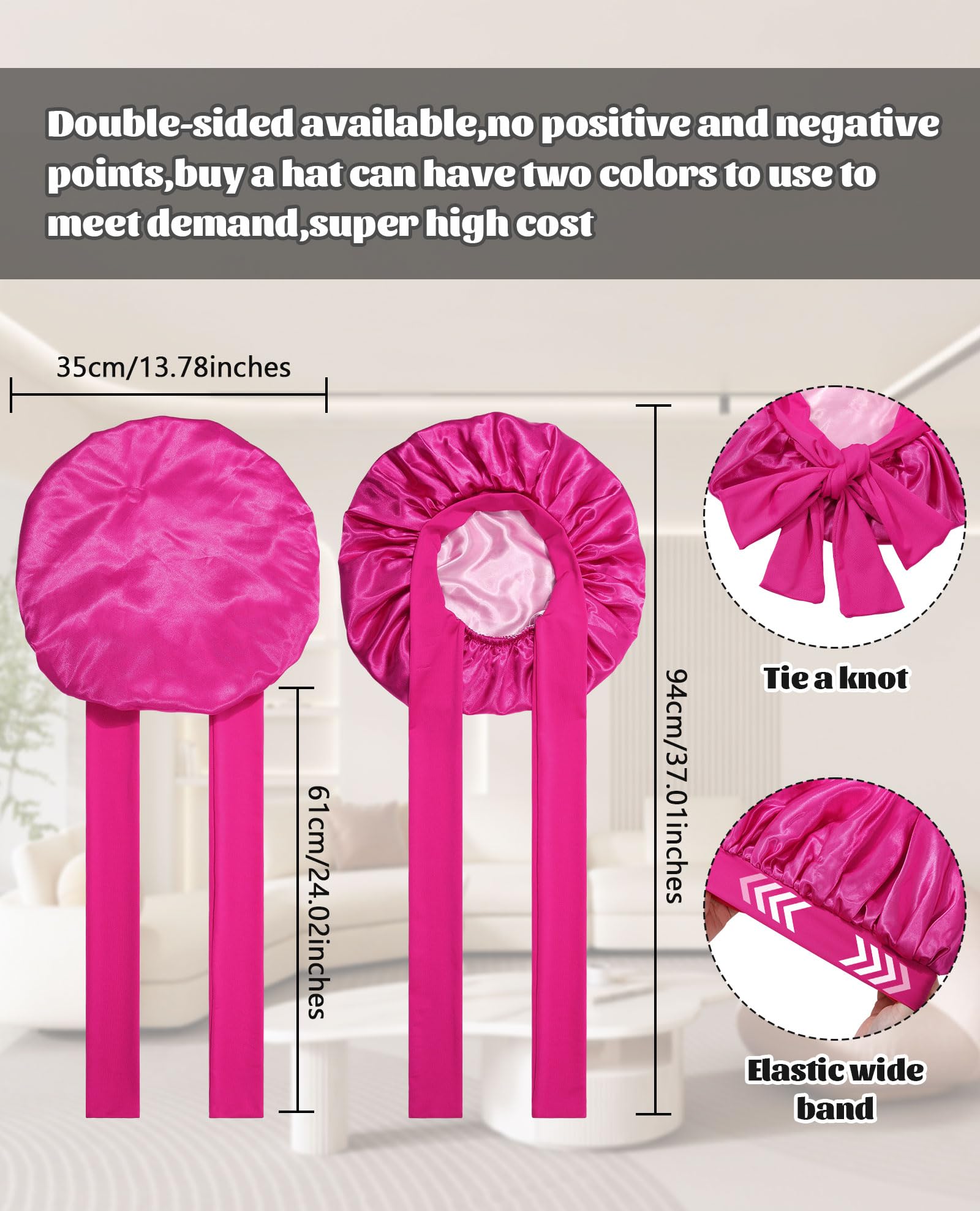 CHLINS Satin Bonnet double-layer structure offers durable, breathable protection for night-time use