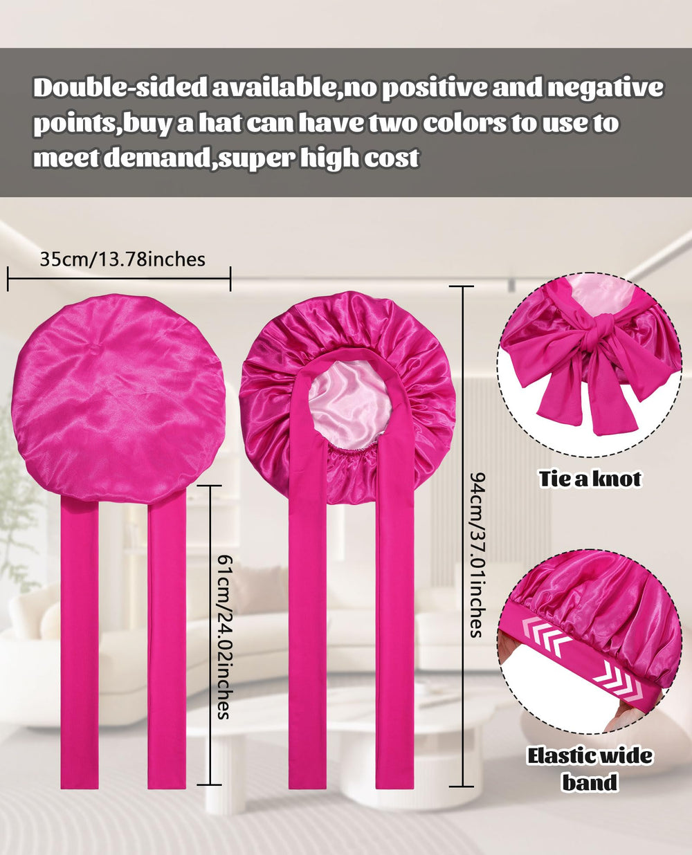 CHLINS Satin Bonnet double-layer structure offers durable, breathable protection for night-time use