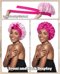 CHLINS Satin Bonnet elastic band detail highlighting adjustable fit for all head sizes