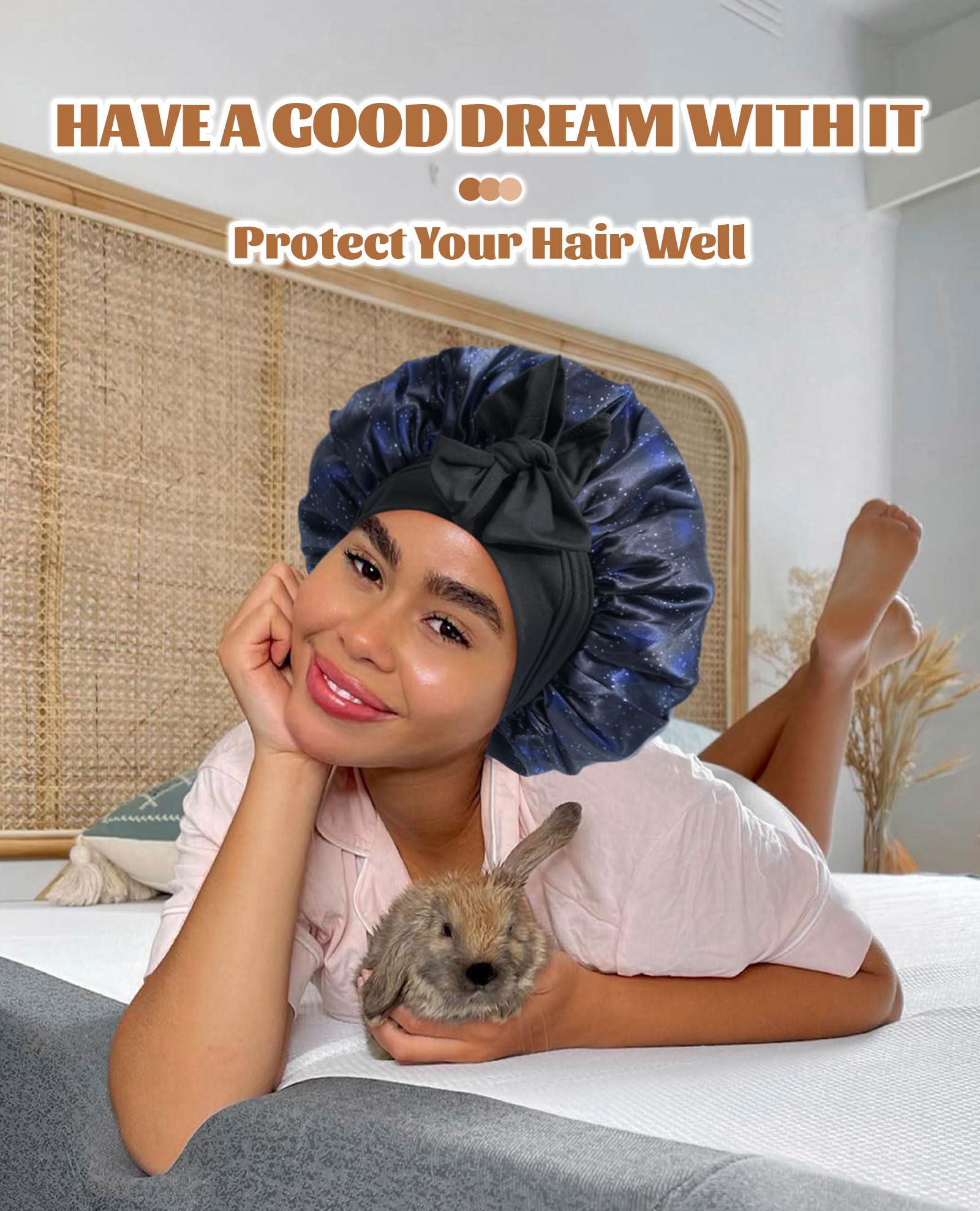 CHLINS sleeping bonnet maintains curly hair integrity overnight