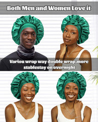 CHLINS satin bonnet soft satin-like fabric for gentle hair contact and moisture retention.