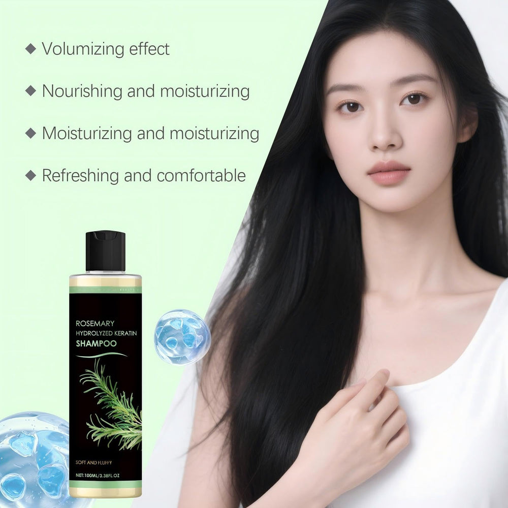 ChLNDalin Rosemary Shampoo after-use shine indicating smoother, softer hair.