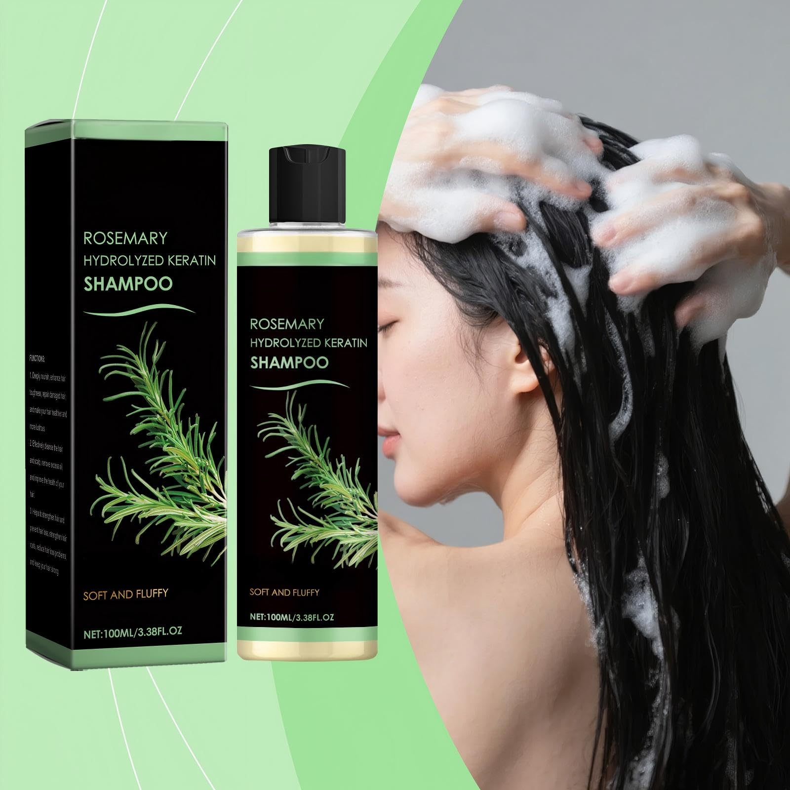 ChLNDalin Rosemary Hydrolyzed Keratin Shampoo long-hair use for improved manageability.