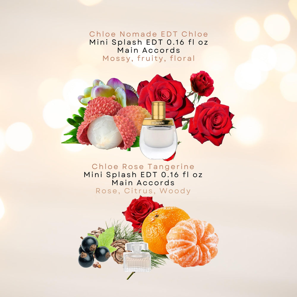 Chloé mini-set Rose Tangerine EDT bottle—bright citrus and floral blend for daytime.
