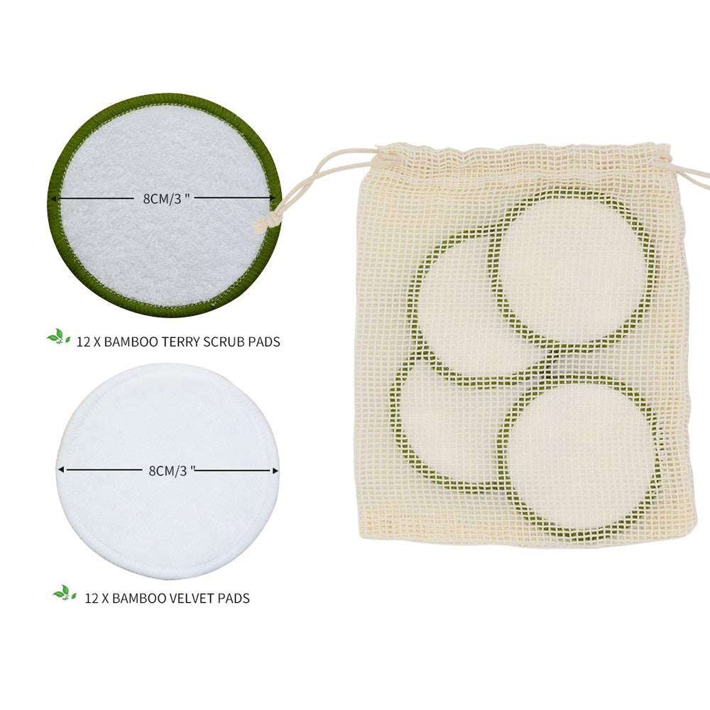 Chloven bamboo Terry scrub pads for light exfoliation cleansing