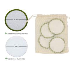 Chloven bamboo Terry scrub pads for light exfoliation cleansing
