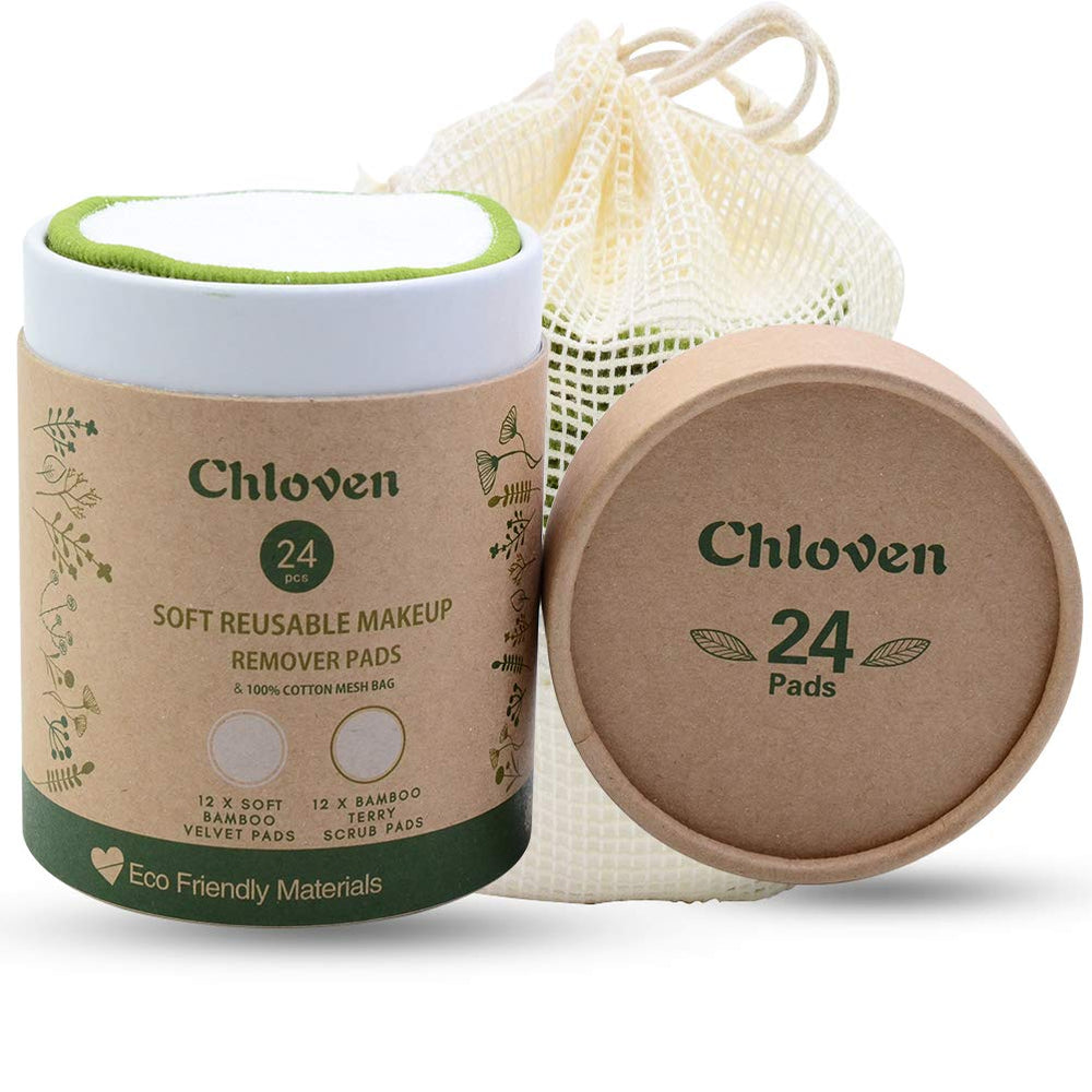 Chloven bamboo velvet pads ready for gentle makeup removal