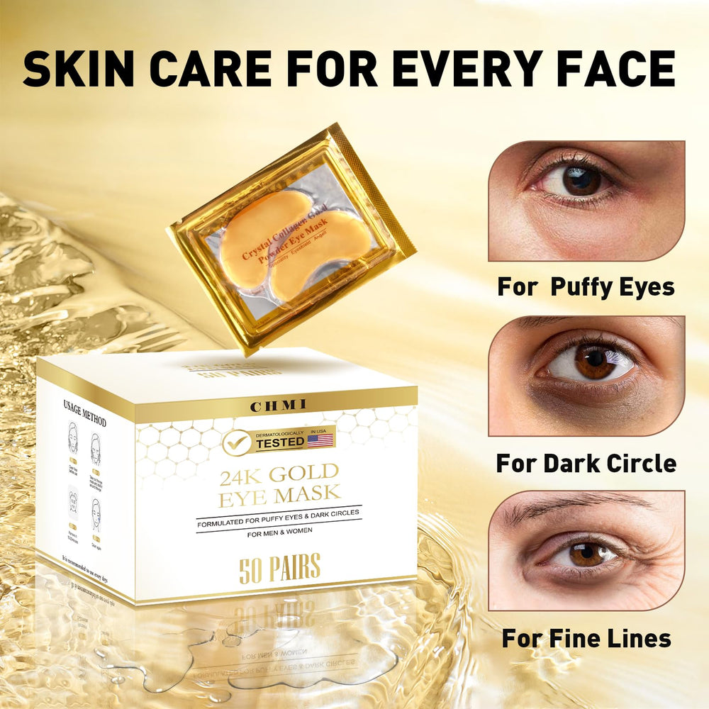 CHMI collagen-enriched under eye patches support firmer-looking skin.