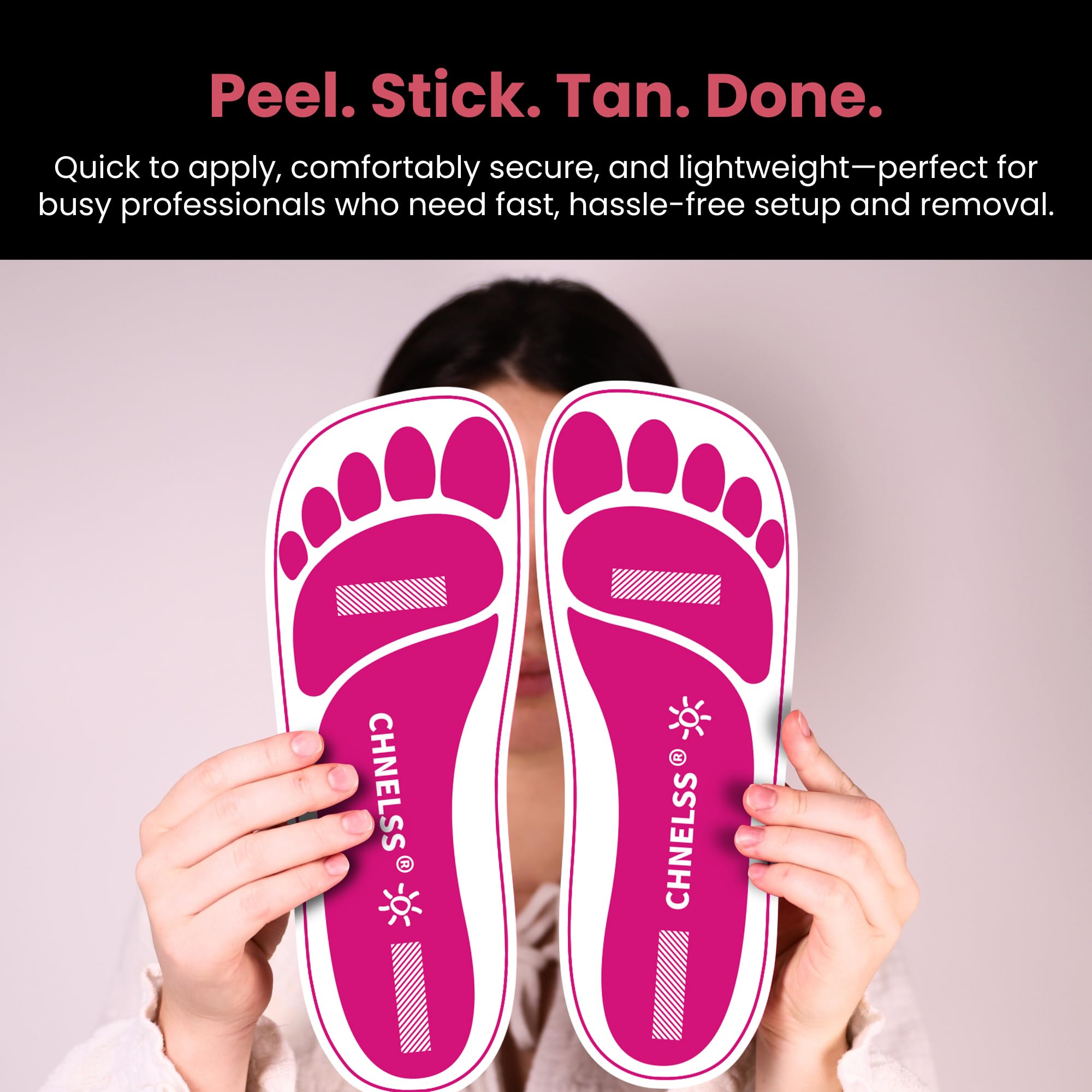 CHNELSS Pink Feet Pads 25 pairs keep sessions hygienic and efficient.