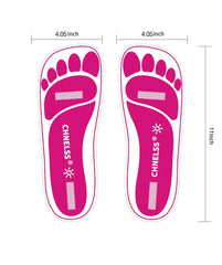 CHNELSS Pink Feet Pads on feet prevent overspray contact during sessions.