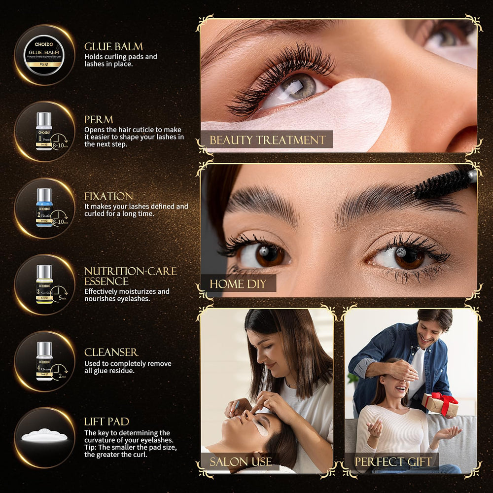 CHOIDO lash lift kit cleanser and tips ensure clean prep.
