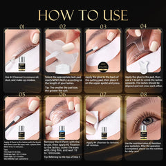 CHOIDO lash lift kit fixation lotion highlights lasting hold and curl.