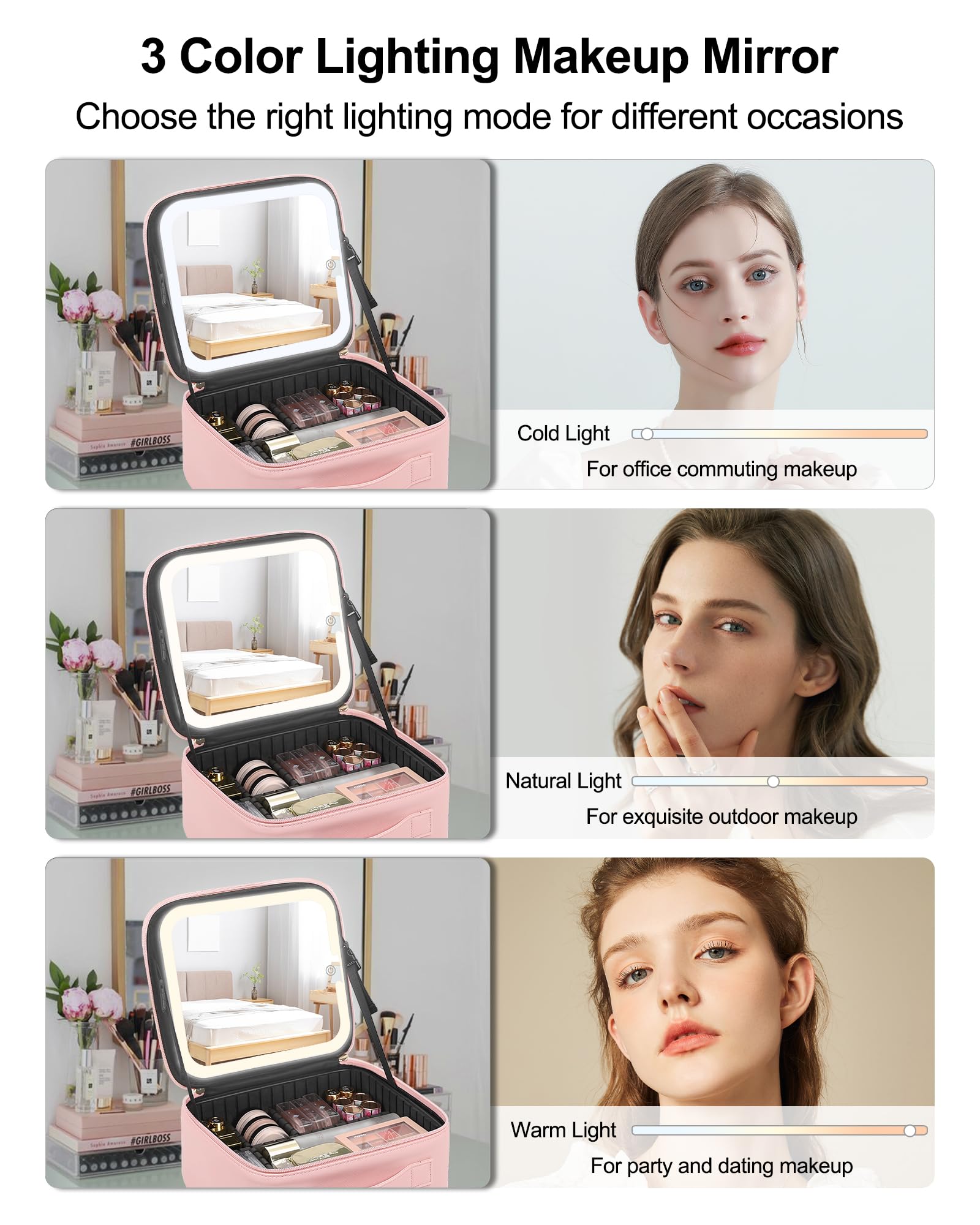 Chomeiu makeup bag PU leather is durable and easy to wipe clean