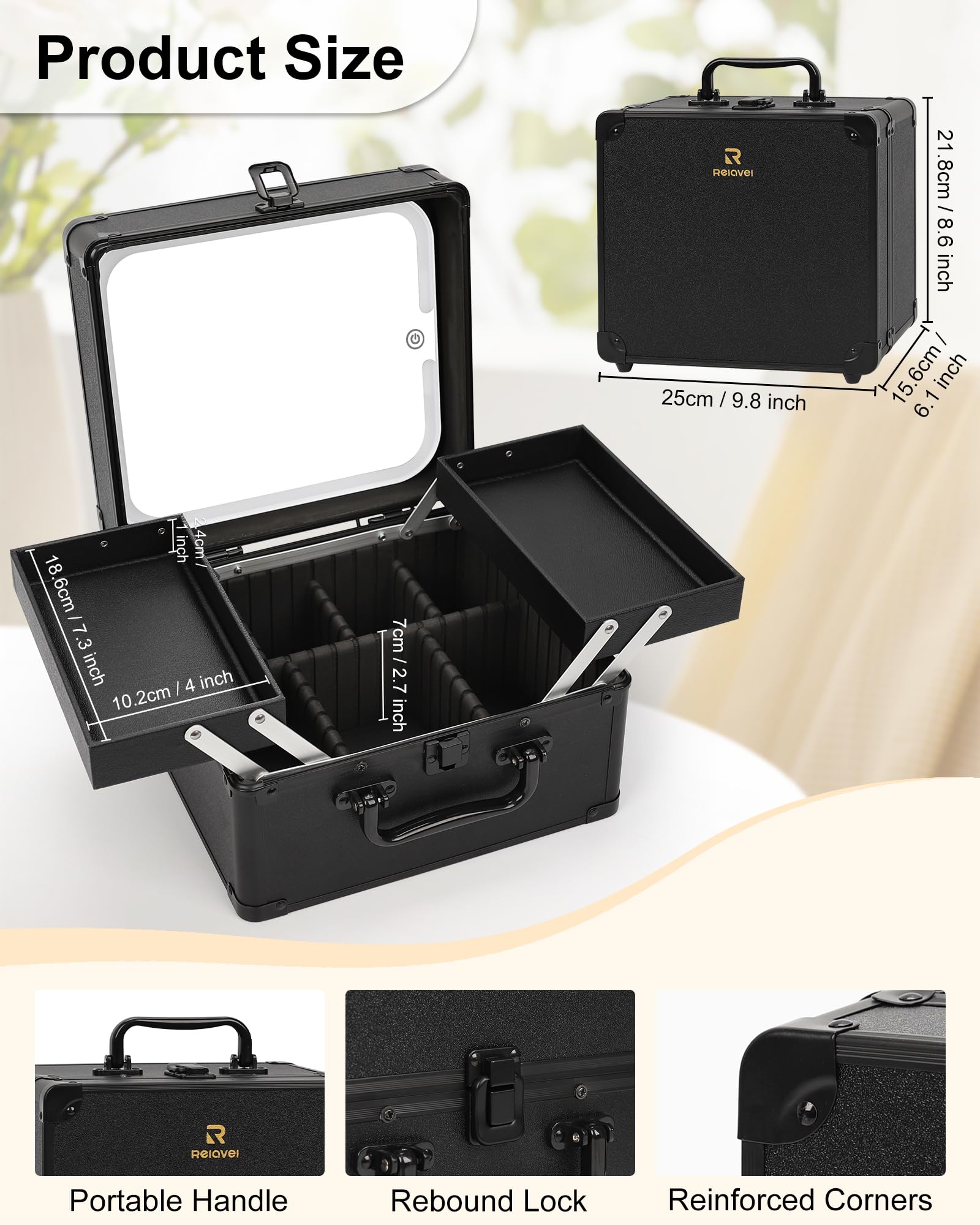 Chomeiu makeup bag with mirror waterproof exterior simplifies cleaning and maintenance.