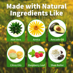 ChopSaver ingredients close-up with shea, mango, and arnica for natural care
