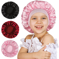Choshion kids satin bonnet pattern close-up for frizz-free curls overnight