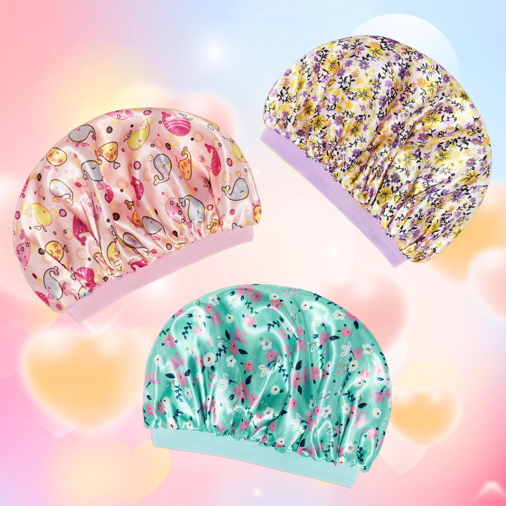 Choshion kids satin bonnet ideal for face washing and skincare routines.