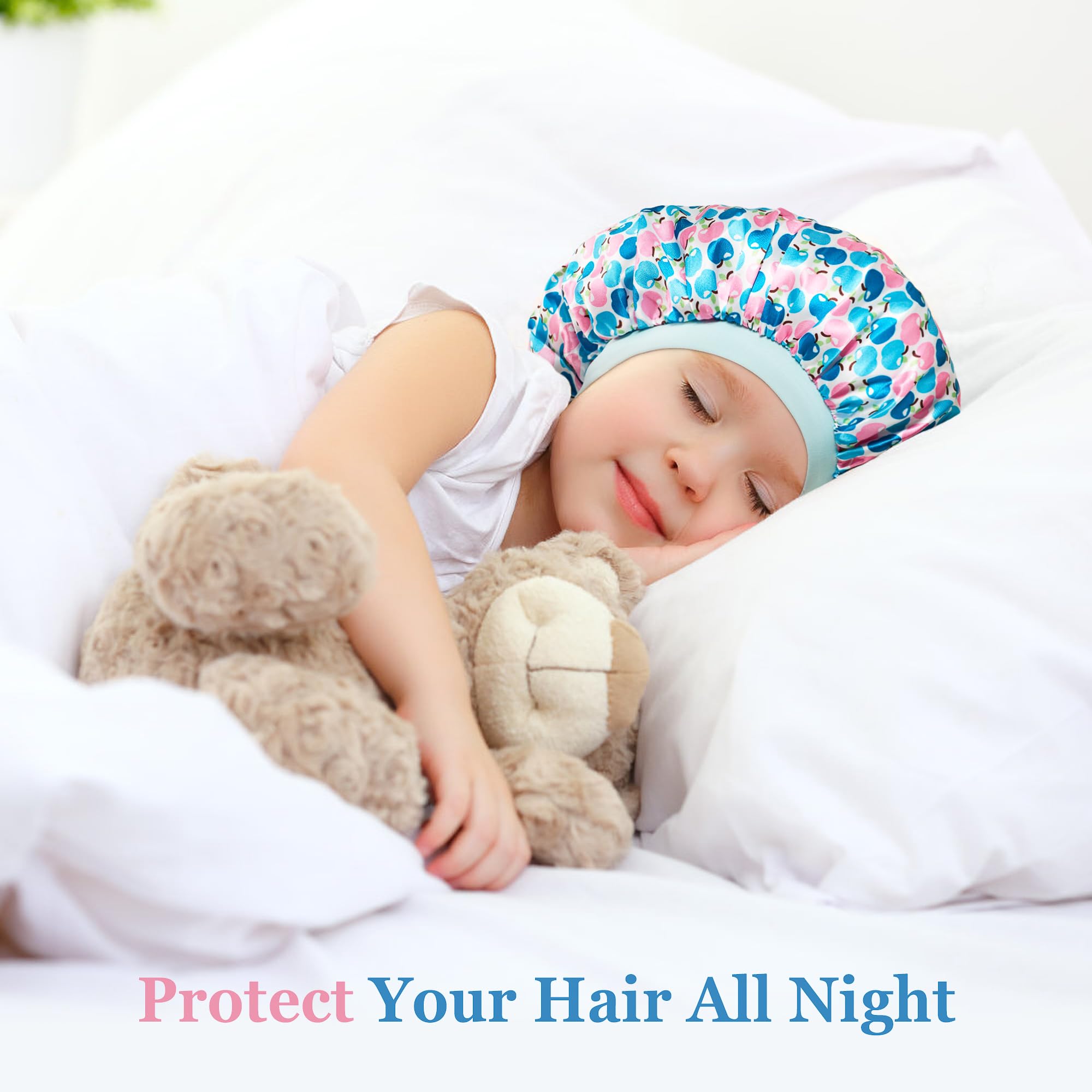 Choshion soft wide-band satin bonnet offers secure fit for peaceful naps.