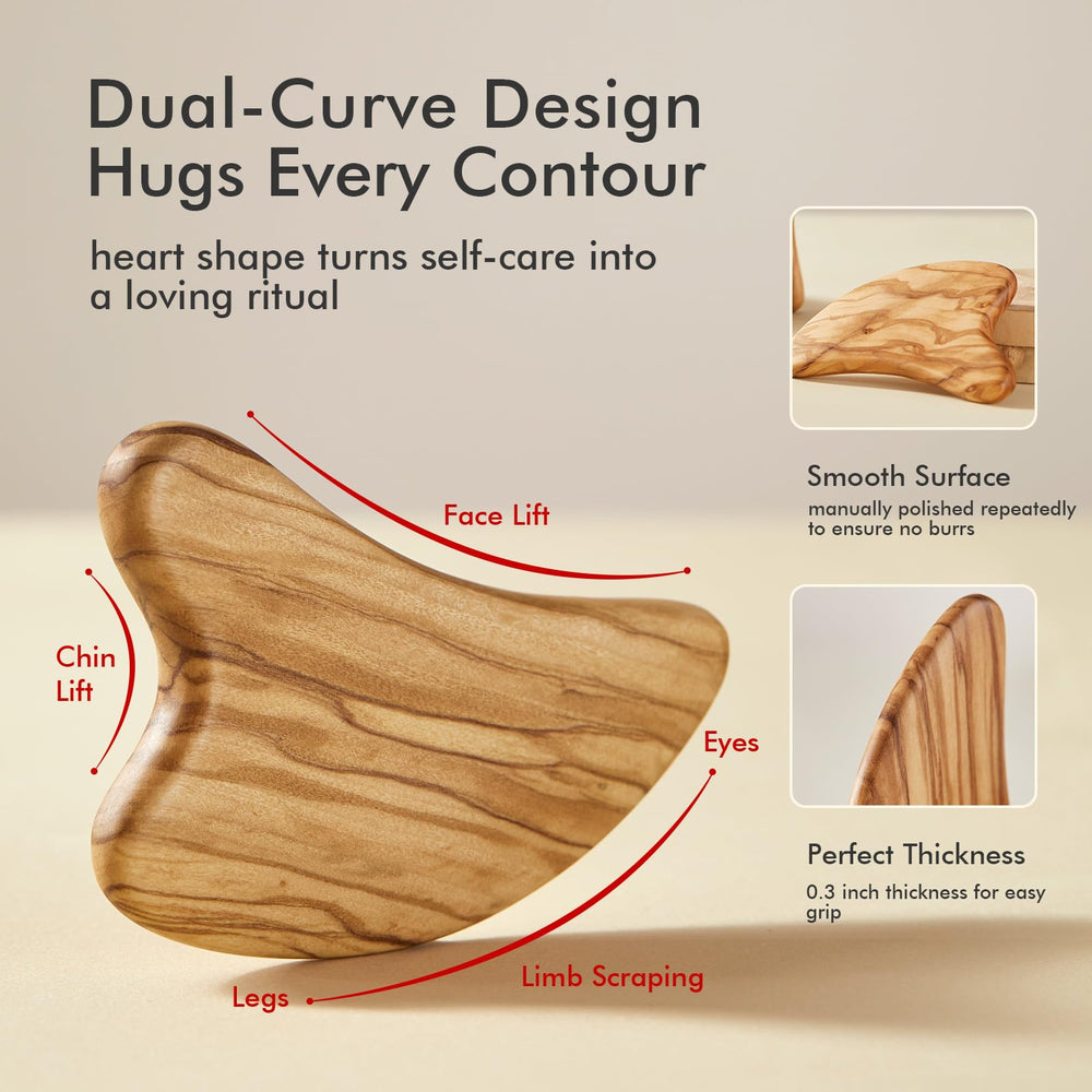 CHOSIN olive wood gua sha eye-area puffiness focus for under-eye comfort