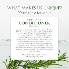 Christina Moss Naturals conditioner close-up with kelp and blue lotus for frizz control