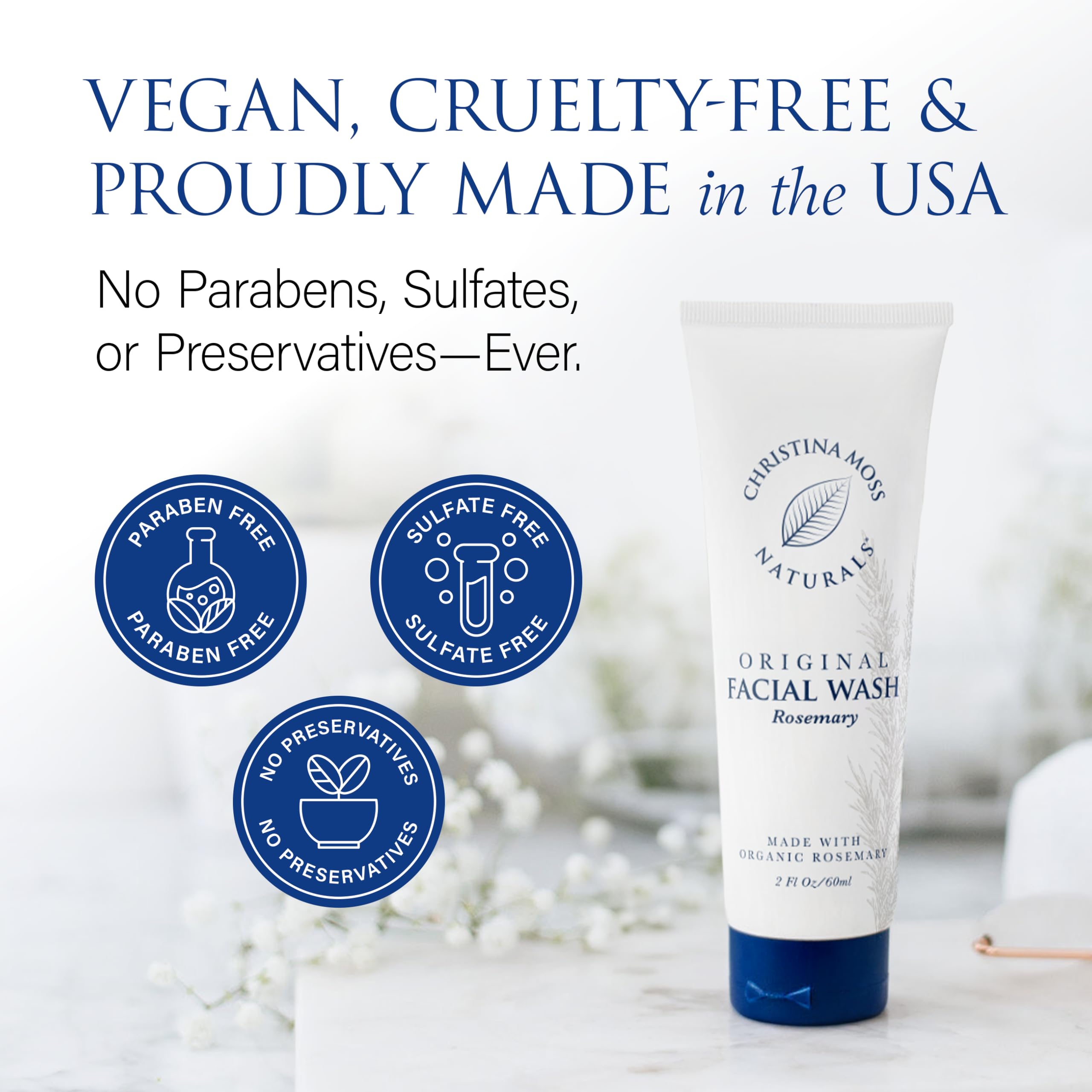 Christina Moss Naturals daily-use routine—easy step in morning skincare.