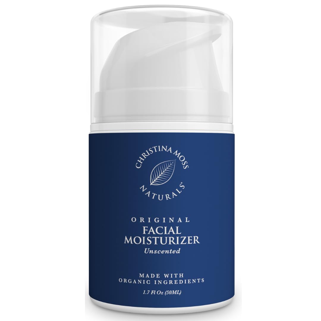 Christina Moss Naturals Original Moisturizer jar closeup demonstrates gentle hydration for all skin types.