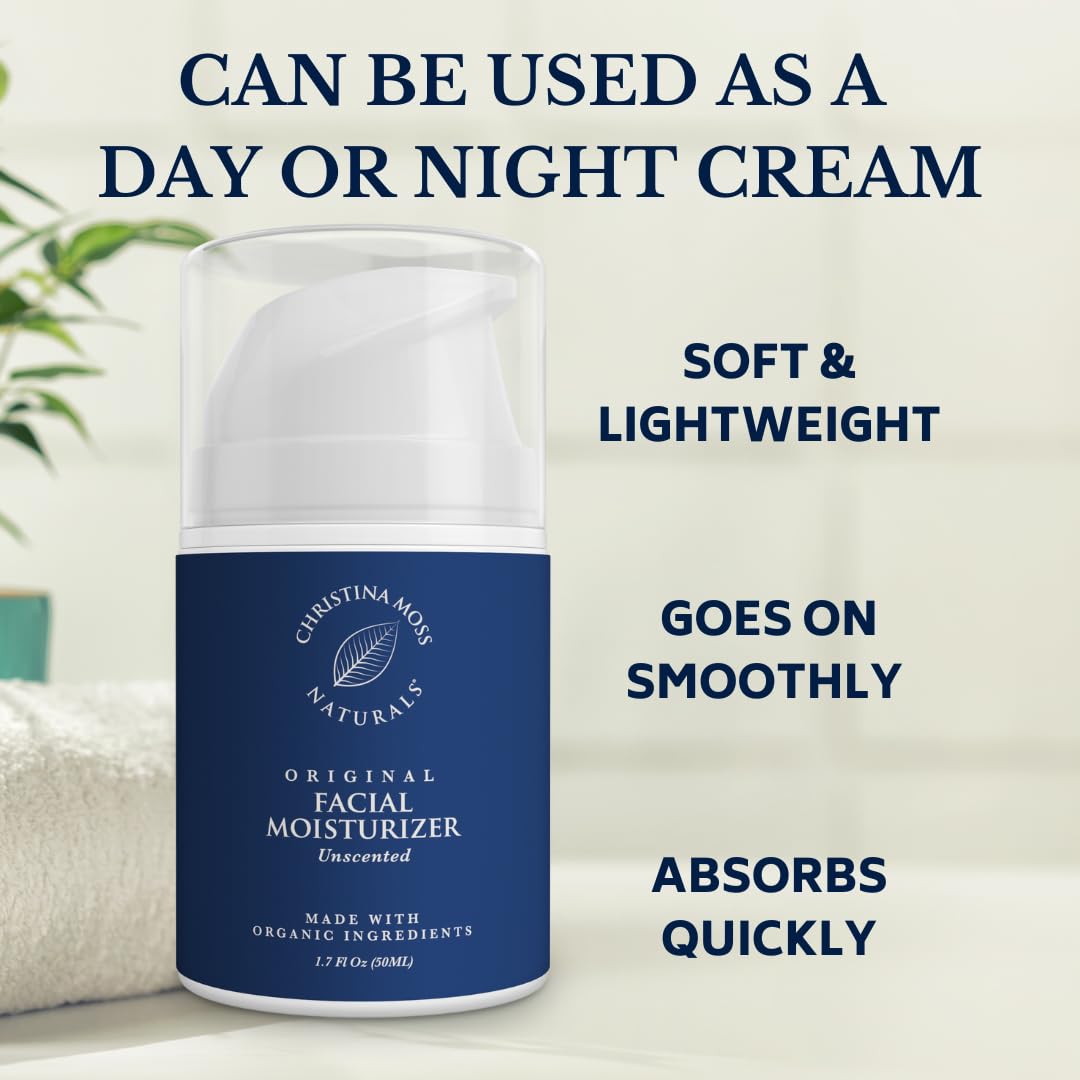 Christina Moss Naturals Original Moisturizer night-use benefits nourish while you sleep without heaviness.