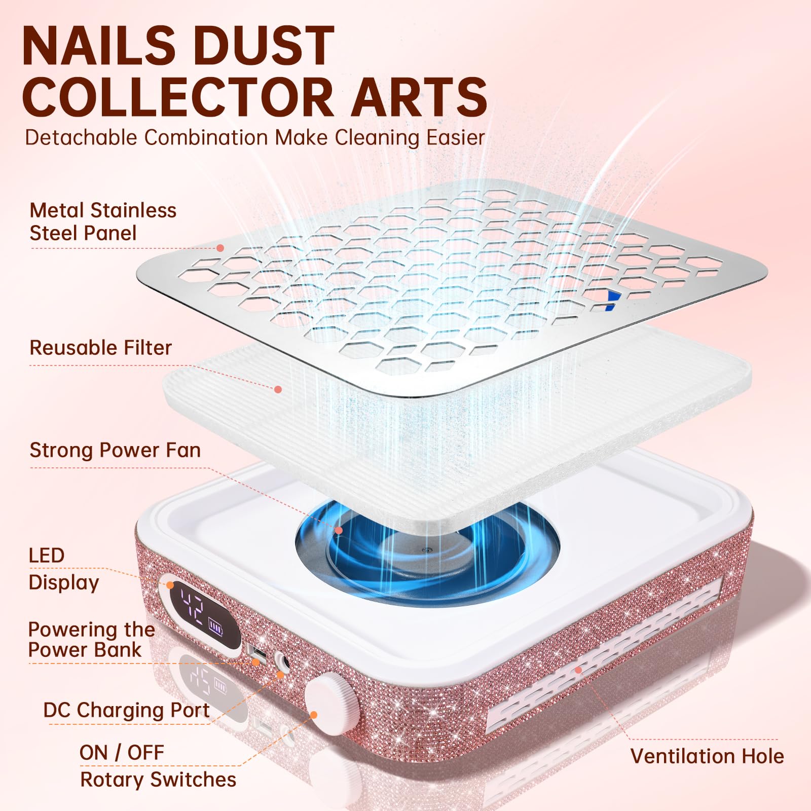 Christine Shelly Nail Dust Collector filter and disposable cotton for easy maintenance