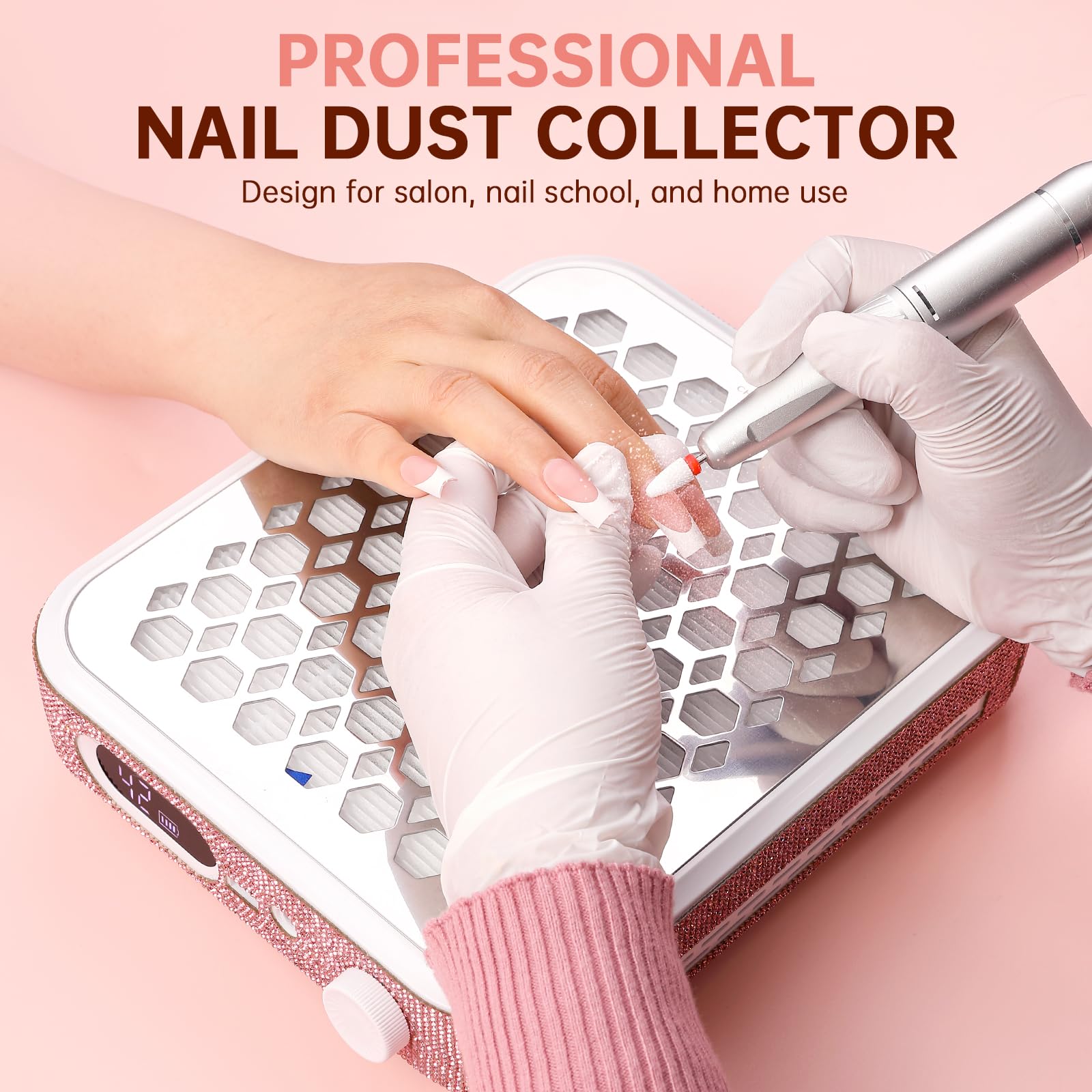 Christine Shelly Nail Dust Collector side view compact design for small studios