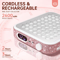 Christine Shelly Nail Dust Collector top view pink enables smooth dust capture during filing