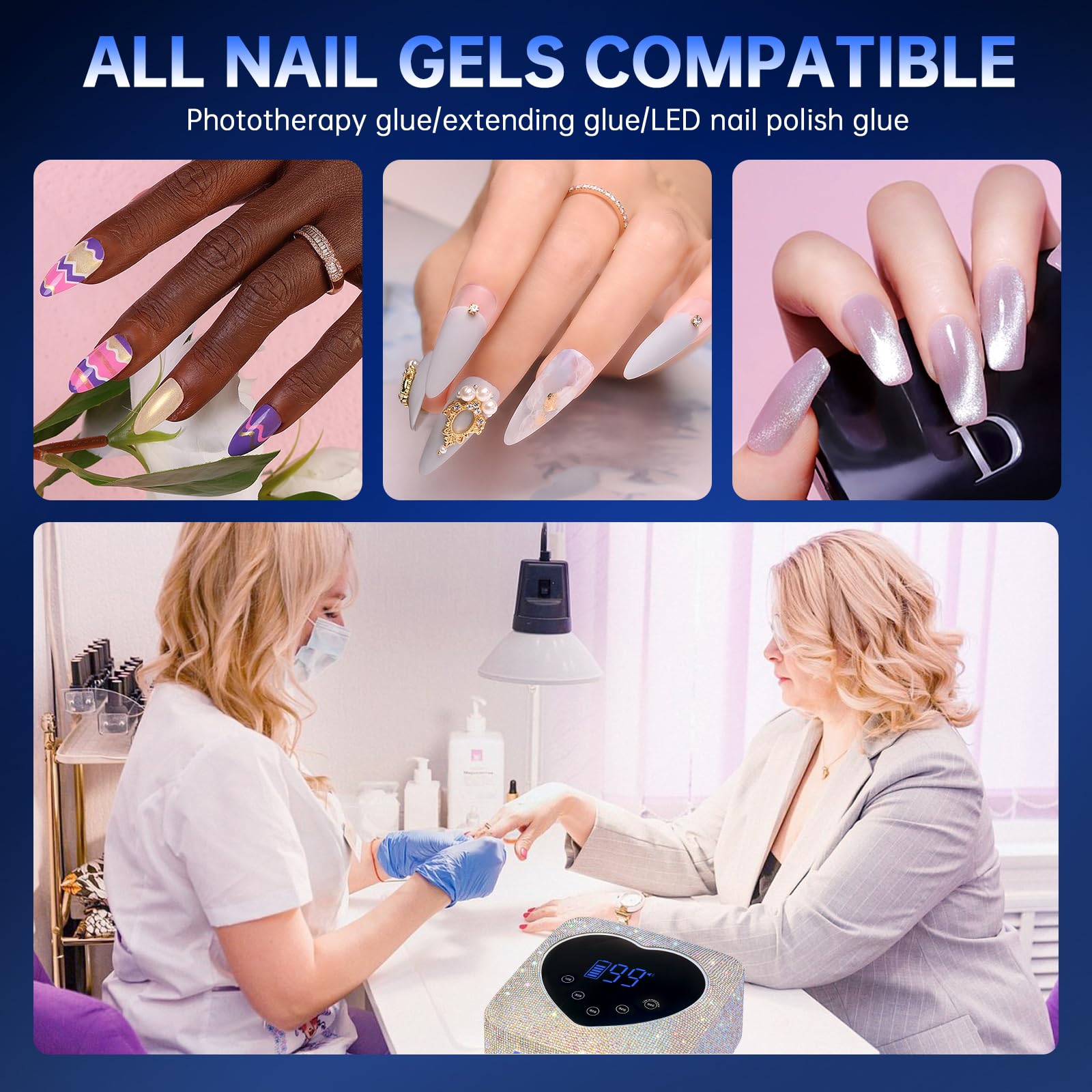 Christine Shelly UV LED nail lamp 72W ideal for home or professional use.