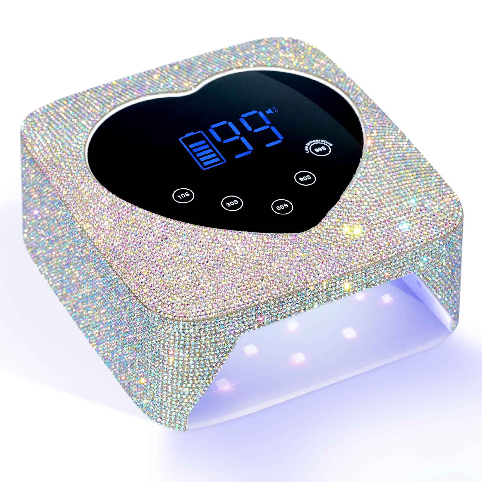 Christine Shelly UV LED nail lamp 72W front view enables quick at-home gel curing.