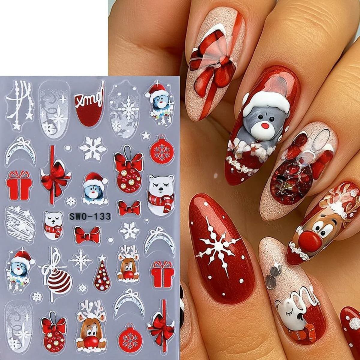 christmas-nail-stickers eco-friendly materials are nail-friendly