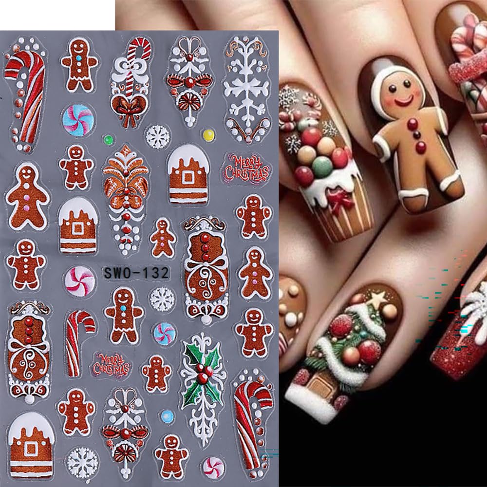 christmas-nail-stickers snowman figures for playful winter nails