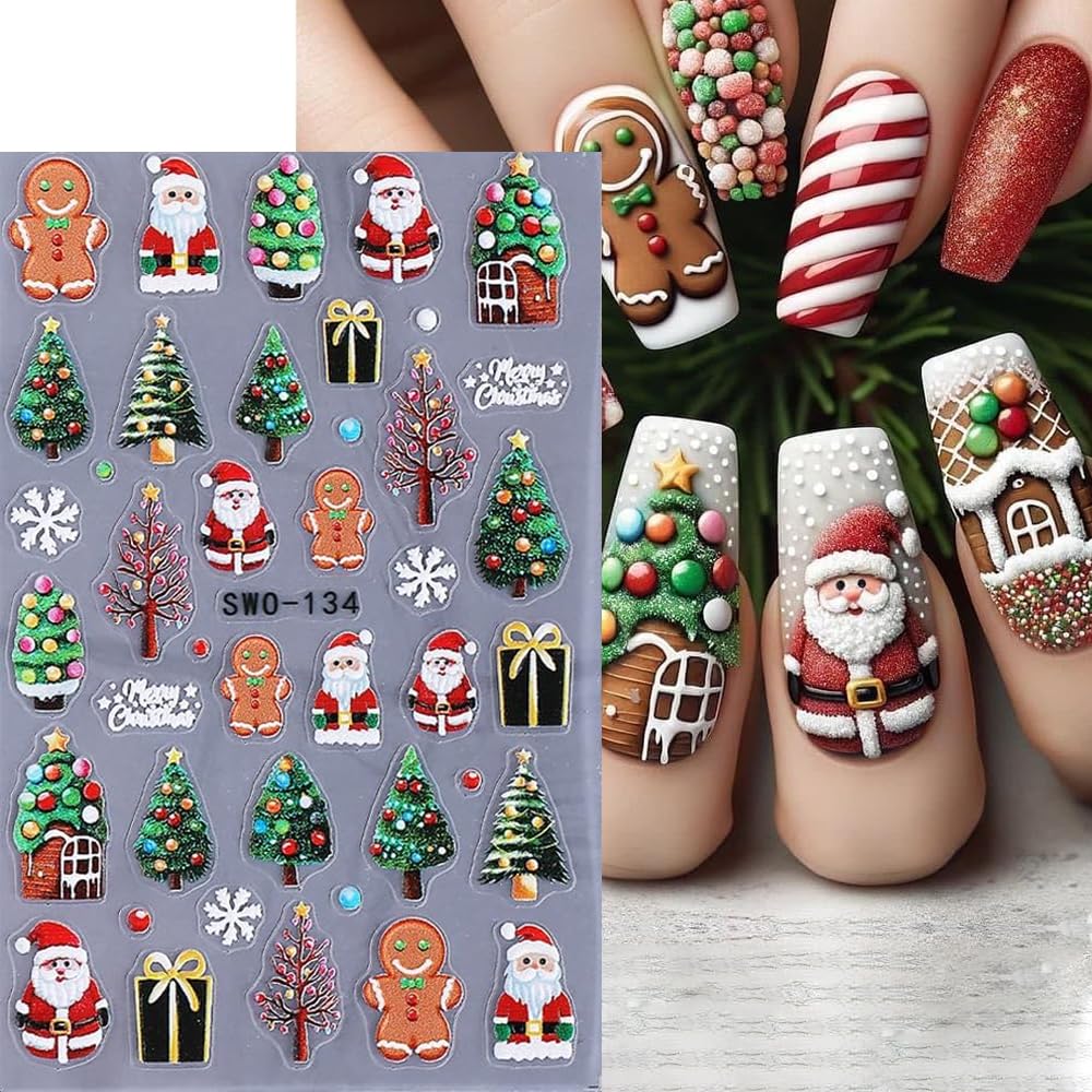 christmas-nail-stickers varied designs to match mood and outfits