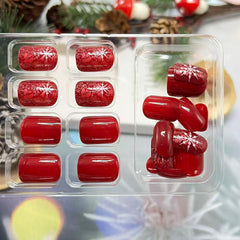 Christmas Press On Nails includes adhesive tabs and jelly glue for versatile wear options