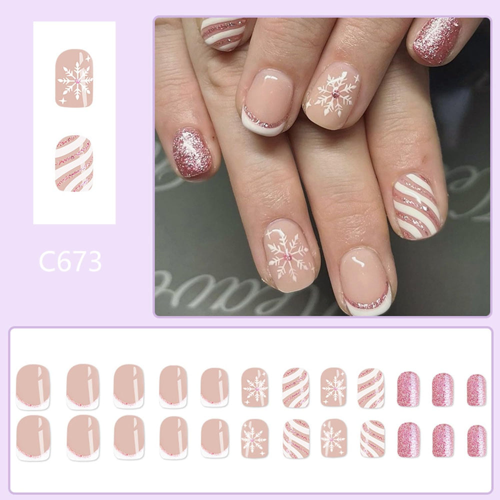 Christmas press on nails easy-application steps for quick at-home manicure.