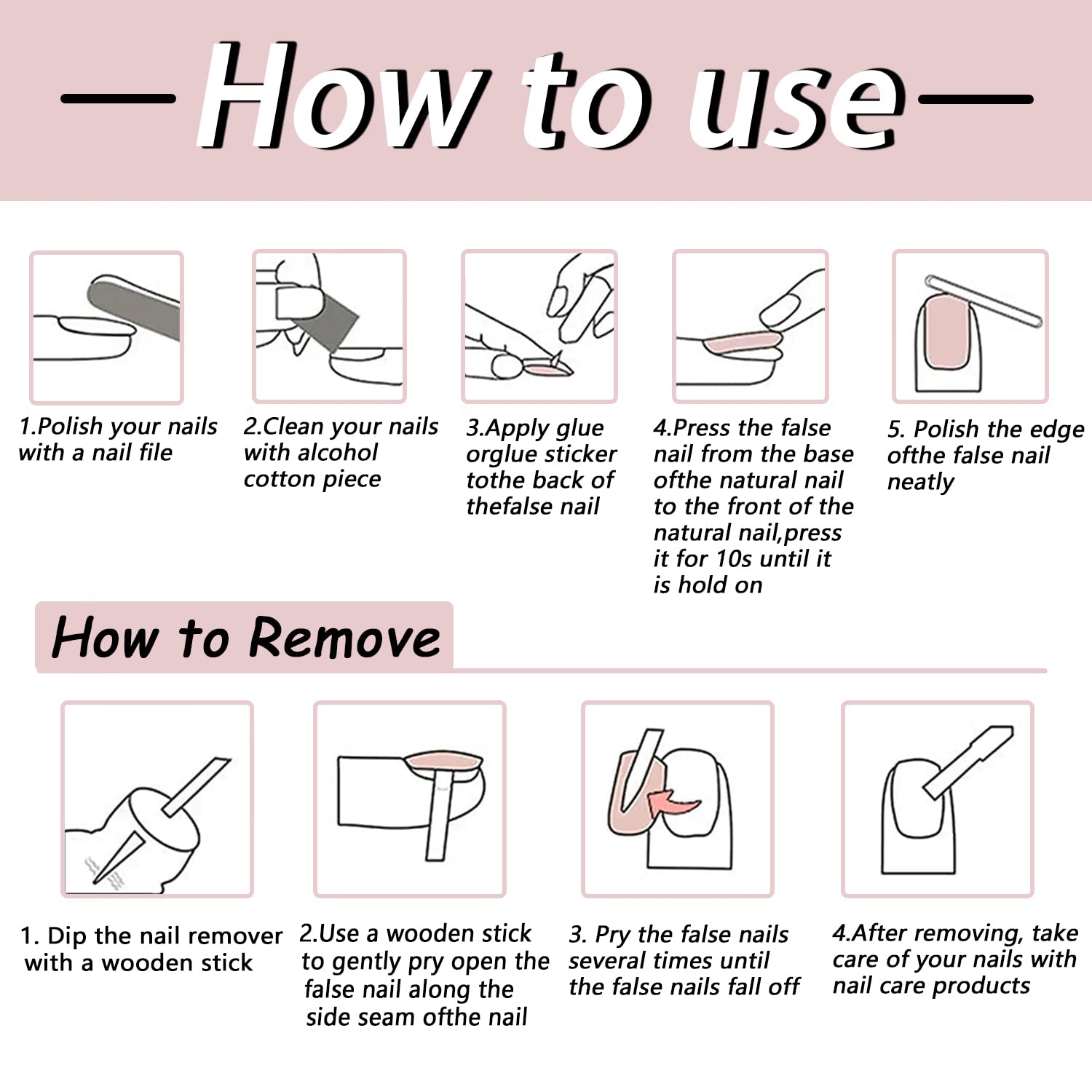 Christmas Press on Nails nail care tips support gentle removal and nail health.