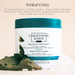 Christophe Robin sea salt texture close-up emphasizes gentle scalp exfoliation.