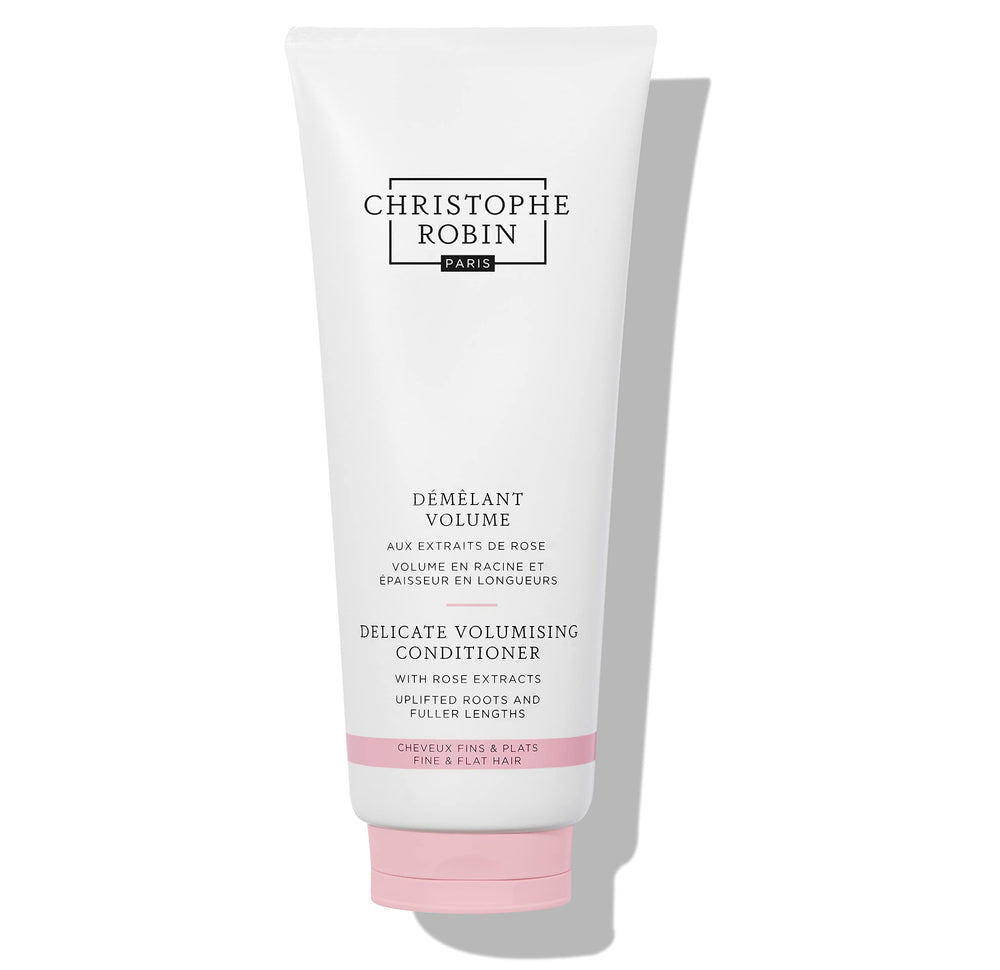 Christophe Robin Delicate Volumizing Conditioner rose extracts bottle adds natural lift for fine hair
