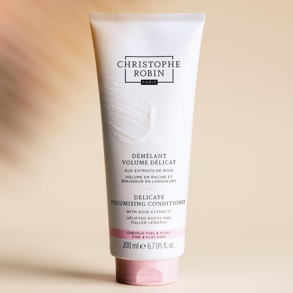Christophe Robin Delicate Volumizing Conditioner rose oil ingredient close-up highlights color-protecting care