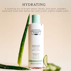 Christophe Robin Hydrating Shampoo light-lather demonstrates gentle cleansing and moisture restoration.