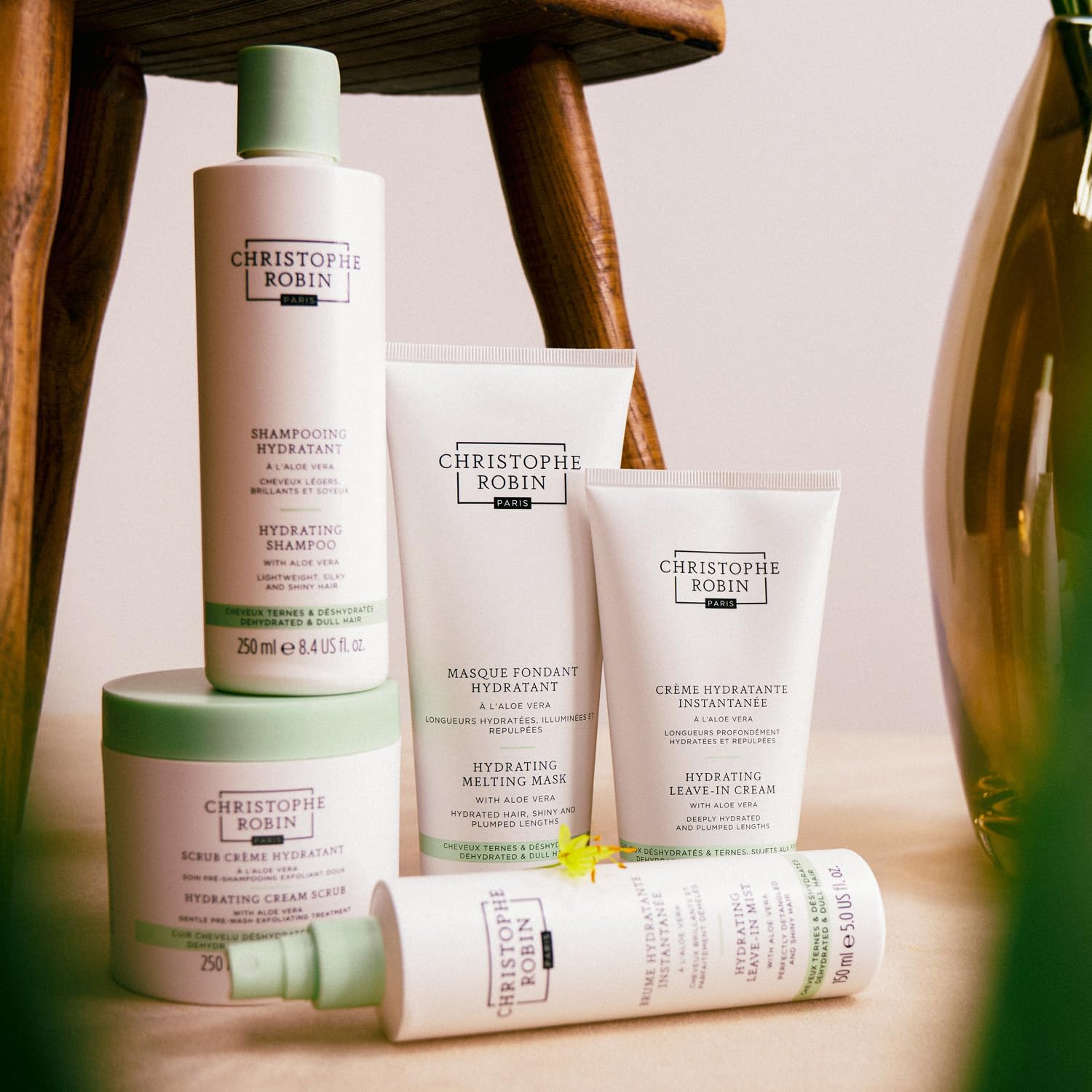 Christophe Robin Hydrating Shampoo vegan cruelty-free packaging highlights ethical branding.