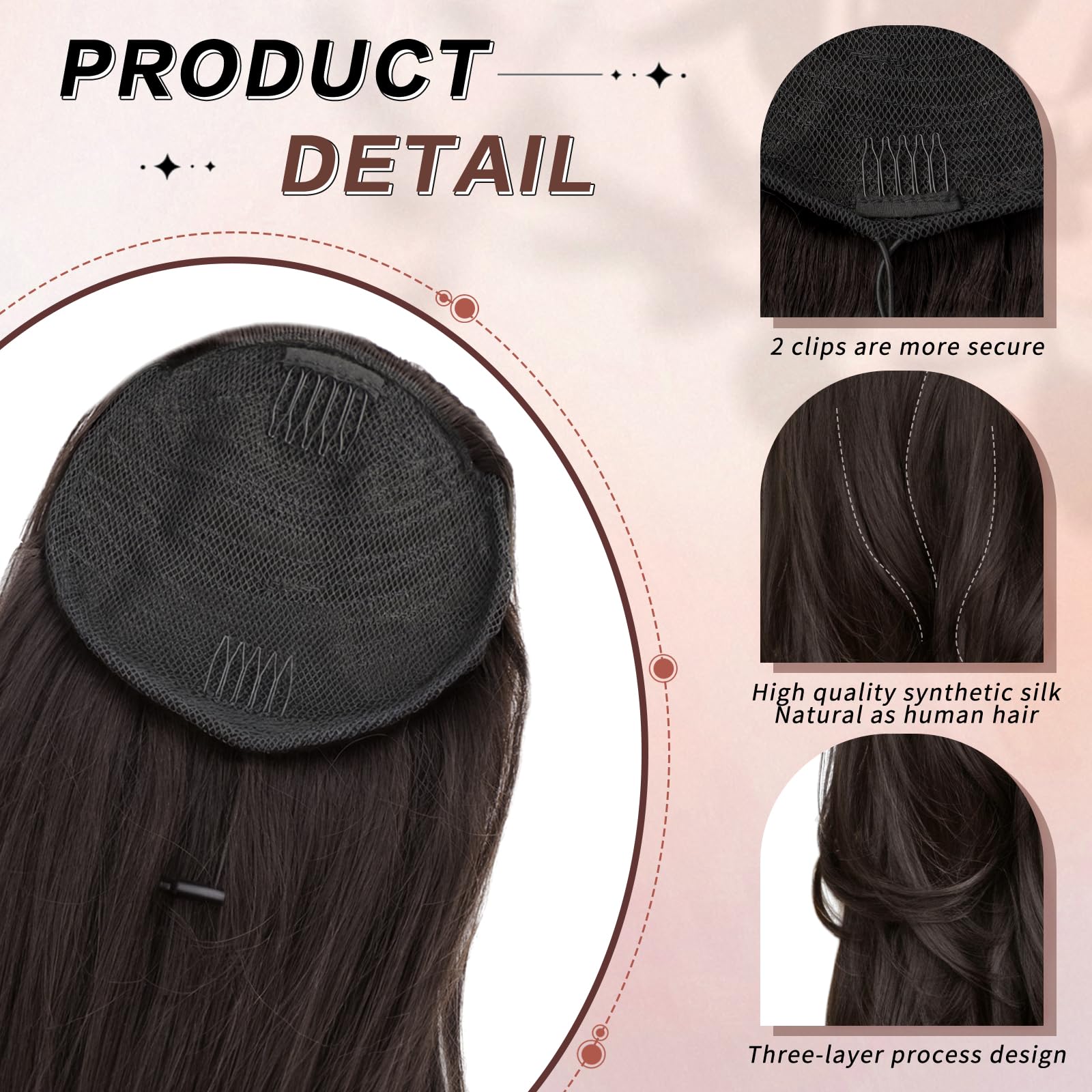 CHRSHN pony tail extension easy wear in minutes for daily use.