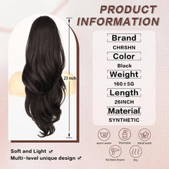 CHRSHN pony tail extension bun attachment demonstrates secure clip-in updo option.