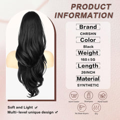 CHRSHN ponytail extension layered design for natural, fuller appearance.