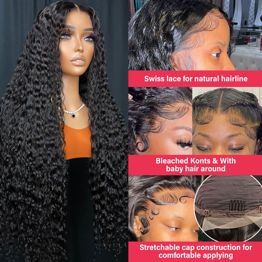 Chsxc deep wave lace wig—28-inch length for dramatic volume and versatility
